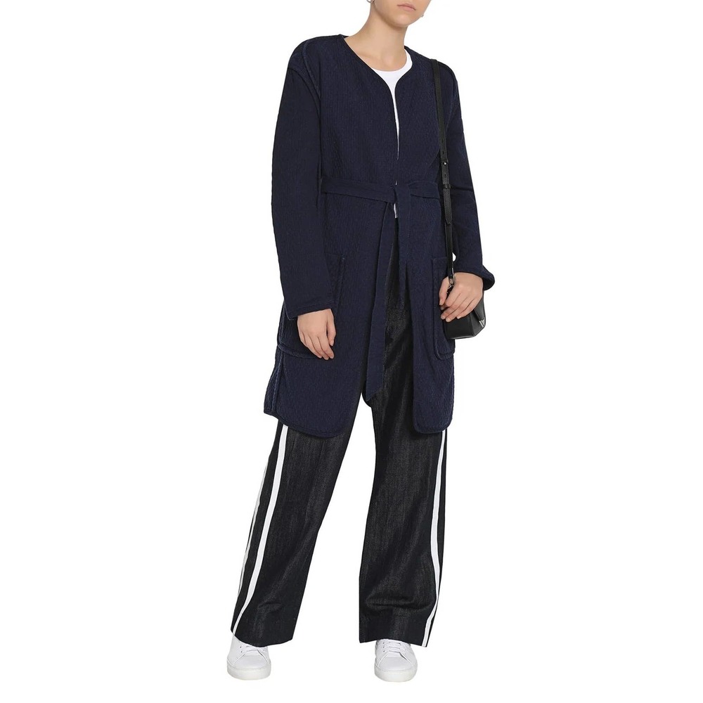 Rag & Bone Quilted Self Tie Liner Coat - /Navy